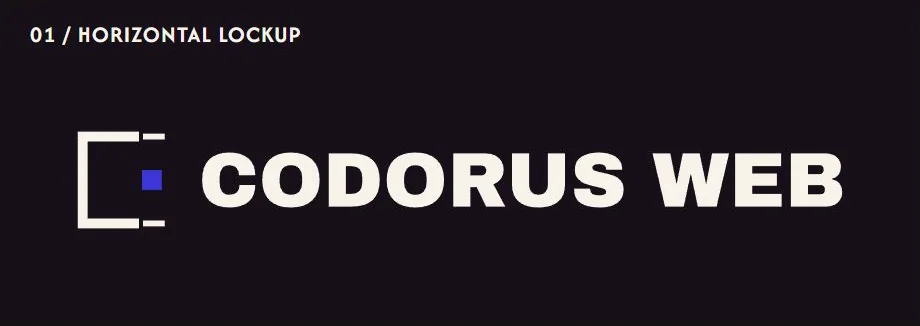 The exact Codorus Web horizontal logo in Mineral and Cobalt on Carbon.